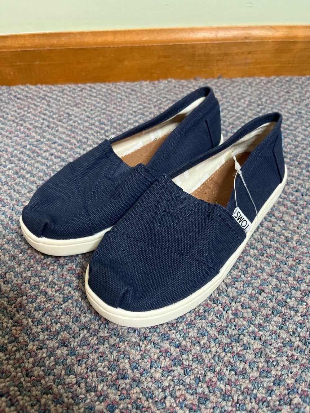 Toms navy blue toddler Girl shoes size 12 C